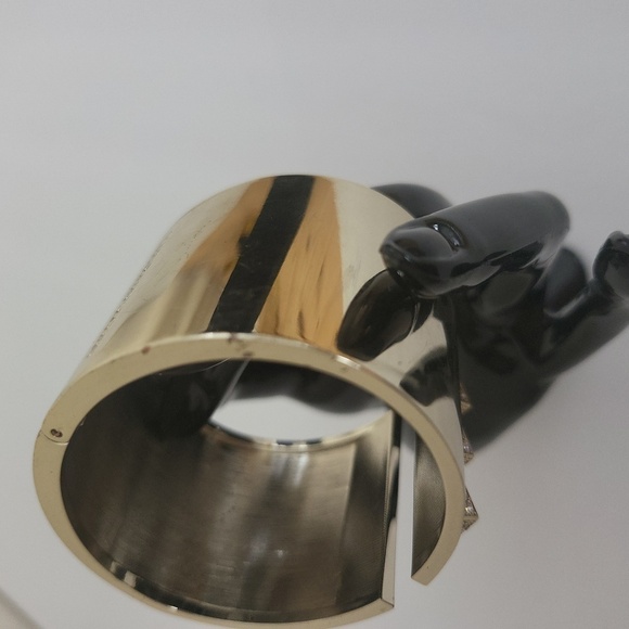 Victoria's Secret "Scandalous" Goldtone & Rhinestone Hinged Cuff Bracelet - Picture 9 of 9